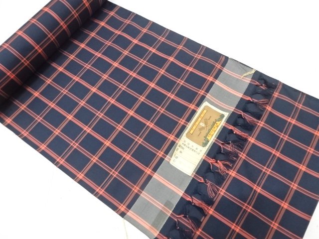 JAPANESE KIMONO / BOLT FOR KIMONO / OSHIMA TSUMUGI / WOVEN GRID